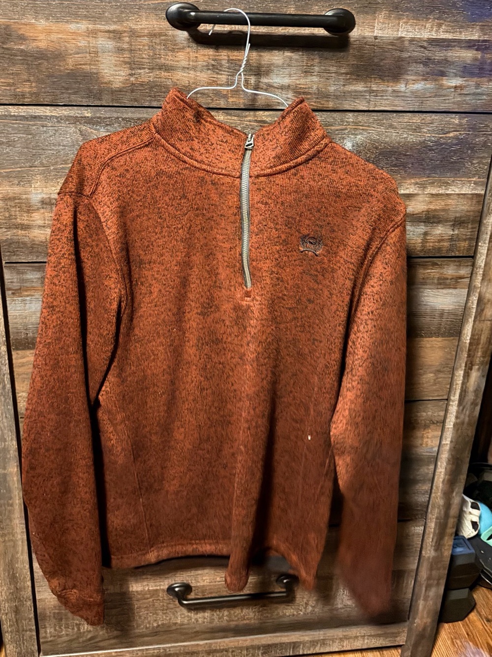 Cinch Men's Rust Quarter-Zip Sweater, worn once